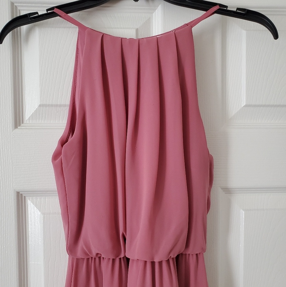 Dusty rose high neck dress